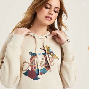 NWT Ariat R.E.A.L Ropey Rose logo hoodie Medium.